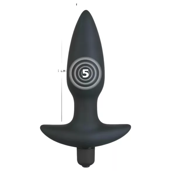 Black Velvet Vibrating Anal Plug - Medium