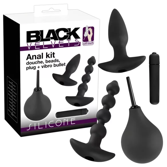 Black Velvet 4-Piece Anal Vibrator Set