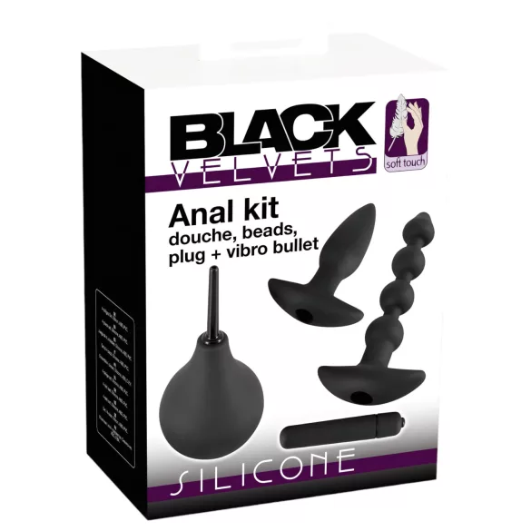Black Velvet 4-Piece Anal Vibrator Set
