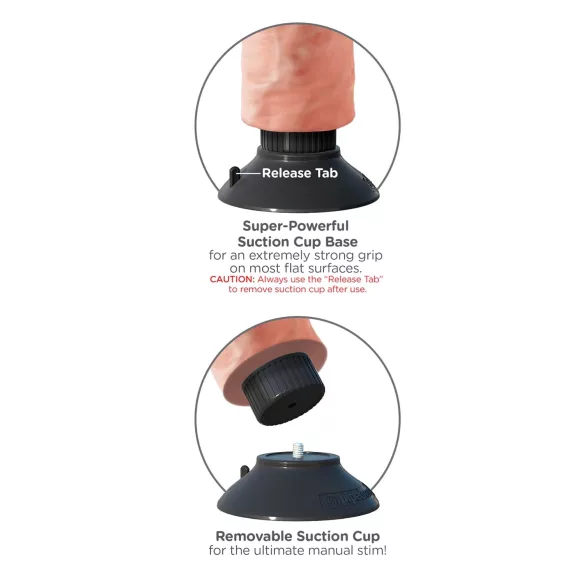 King Cock 7" Suction Cup Vibrator (18 cm) - Natural