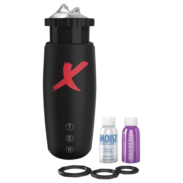 PDX Moto Bator - Vibrating Masturbator with Lifelike Lips (Black)