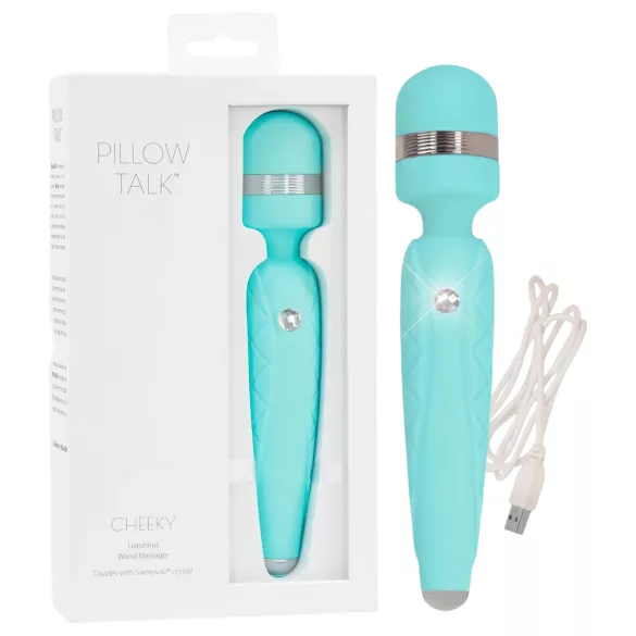 Pillow Talk Cheeky Wand - Rechargeable Turquoise Massager Vibrator