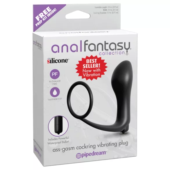 Pipedream - Anal Fantasy - finger anal vibrator with penis ring (black)