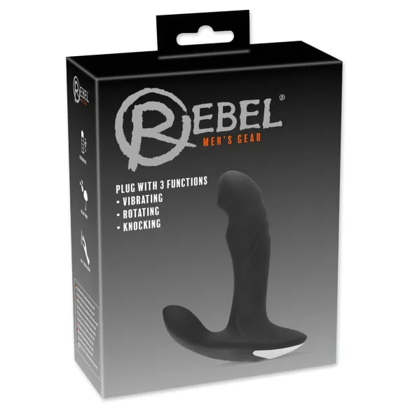 Rebel - Rotating Beaded Prostate Massager Vibrator (Black)