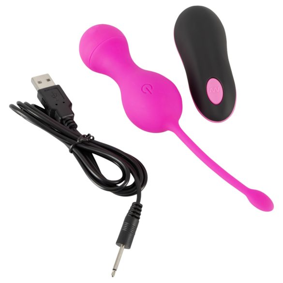 SMILE Love Balls - Rechargeable Pink Vibrating Egg with Remote Control