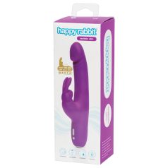   Happyrabbit Realistic Slim - Rechargeable Rabbit Vibrator with Clitoral Arm (Purple)