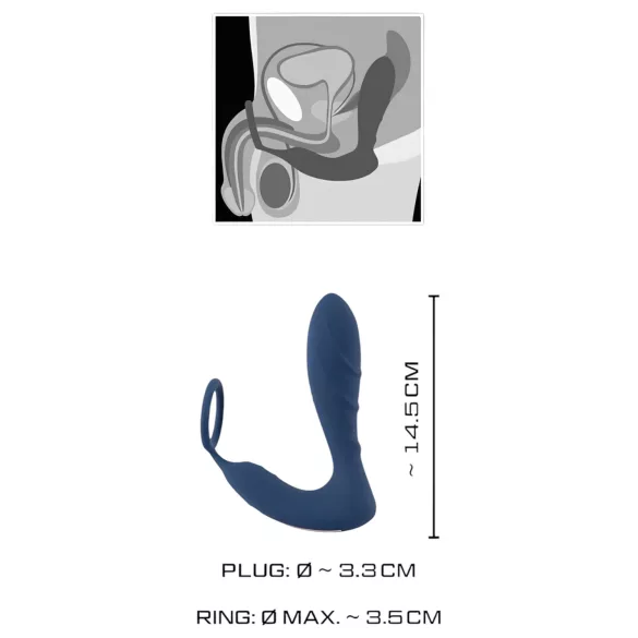 You2Toys Prostate Plug - Blue Anal Vibrator with Cock Ring