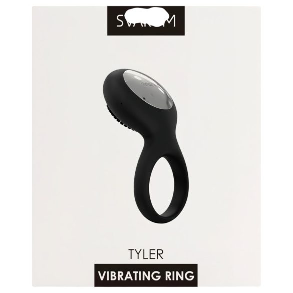 Svakom Tyler - Rechargeable Waterproof Vibrating Cock Ring (Black)