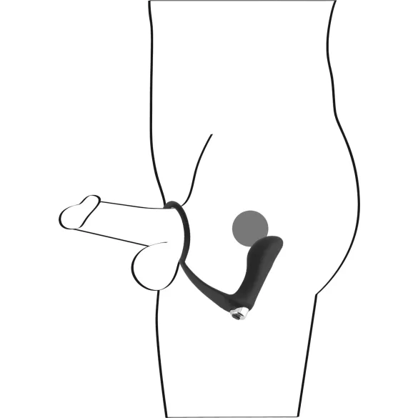Black Velvet - anal vibrator with penis ring (black)