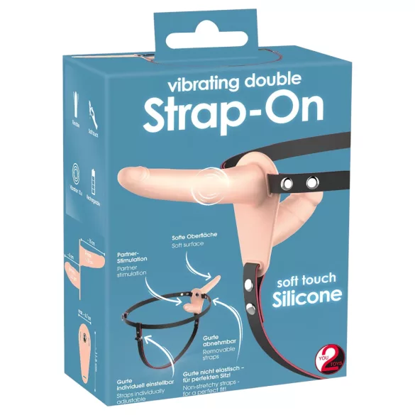 You2Toys - Strap-On - Double Vibrator (Natural)