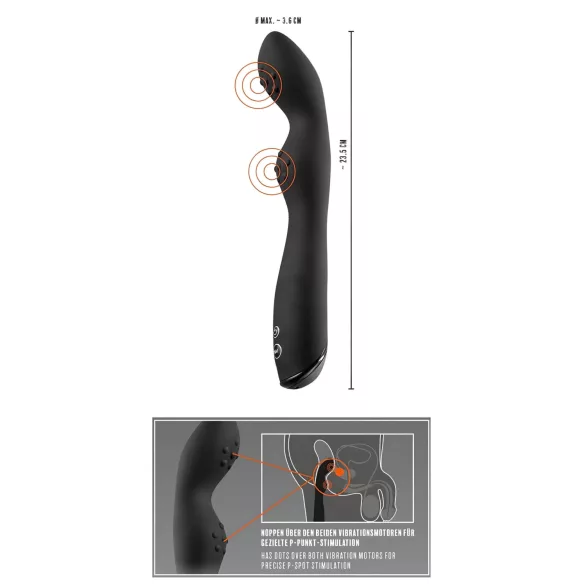 Rebel P-Spot 2-Motor Prostate Massager (Black)