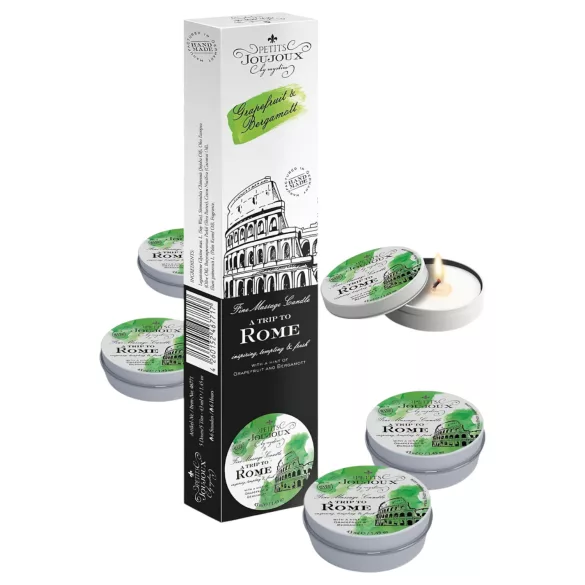 Petits Joujoux Rome Massage Candle - Grapefruit & Bergamot, Set of 5x43ml