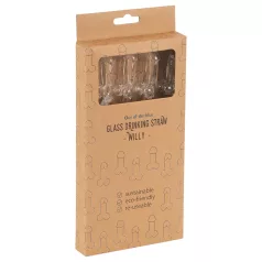 Straw Willy - Fun Penis-Shaped Straws - Clear Set (4 Pack)
