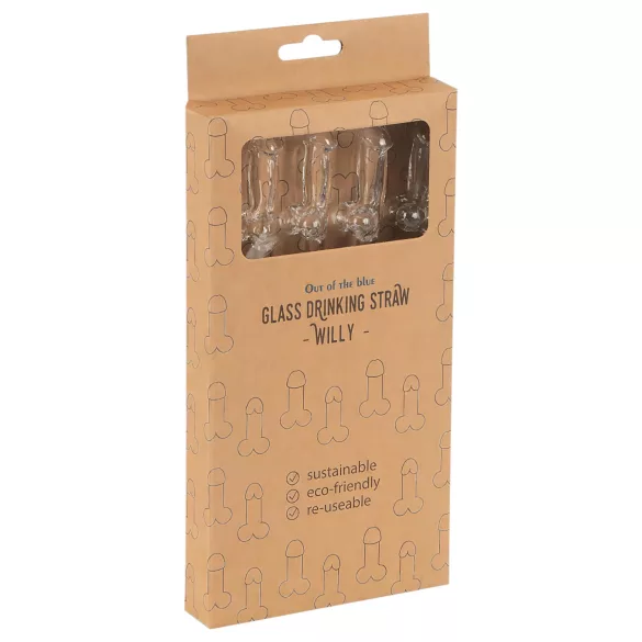 Straw Willy - Fun Penis-Shaped Straws - Clear Set (4 Pack)