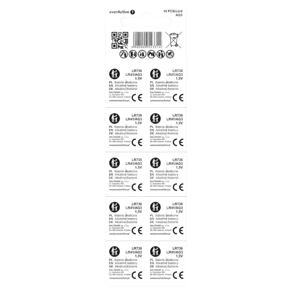 Button Cell Battery - LR41 (Pack of 10)