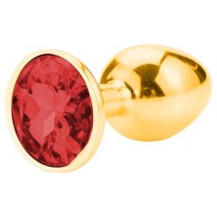 Sunfo - Gold Metal Anal Plug with Red Gem