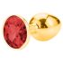 Sunfo - Gold Metal Anal Plug with Red Gem