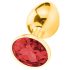 Sunfo - Gold Metal Anal Plug with Red Gem