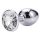 Sunfo - Metal Anal Plug with White Gem (Silver)