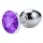 Sunfo - Silver Anal Plug with Purple Gem