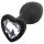 Sunfo - Silicone Heart Gem Anal Plug (Black and White)