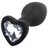 Sunfo - Silicone Heart Gem Anal Plug (Black and White)