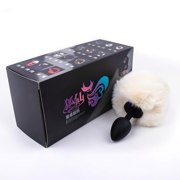 Sunfo - Bunny Tail Anal Plug (Black & White)