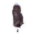 Sunfo - Silver-Black Metal Anal Plug with Fox Tail