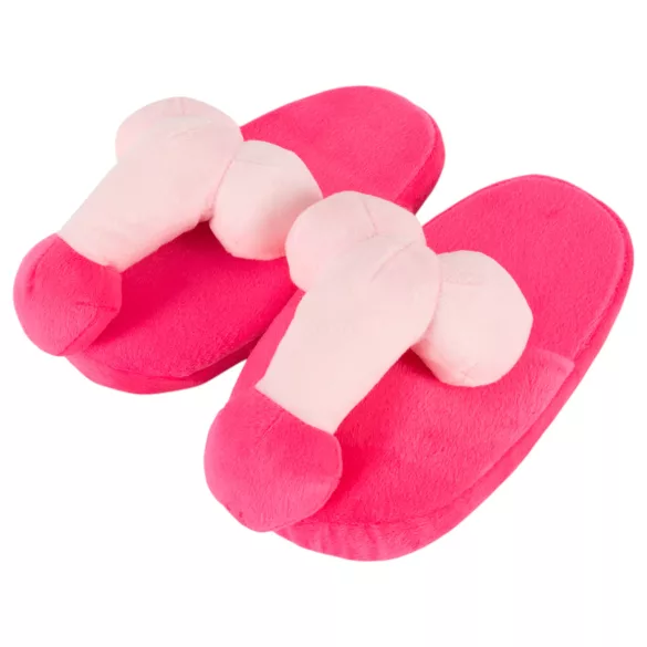 Pink Plush Slippers - Novelty Shape