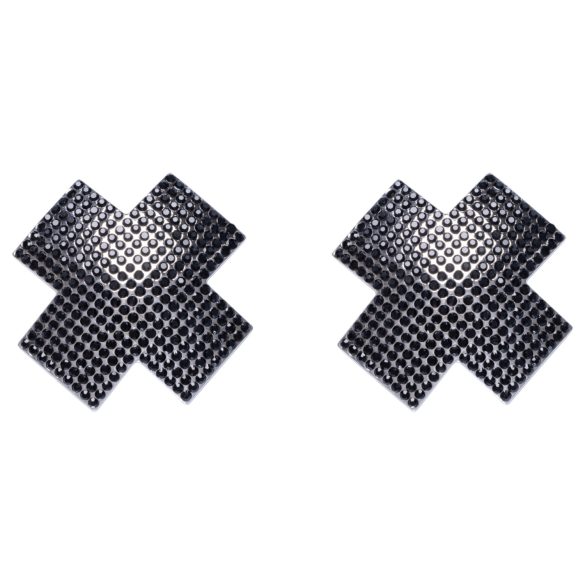 Cottelli - Black Rhinestone X Nipple Cover