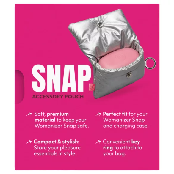Womanizer Snap - storage pouch with keyring (silver)