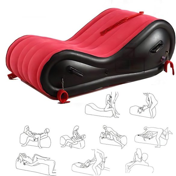Magic Pillow - Inflatable BDSM Sex Furniture with Cuffs - Large (Red)
