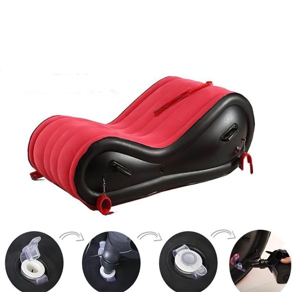 Magic Pillow - Inflatable BDSM Sex Furniture with Cuffs - Large (Red)