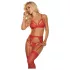 Mapalé - Red Lingerie Set with Garters - M/L
