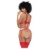 Mapalé - 3-Piece Cutout Bra Set (Red-Natural) - (S/M)