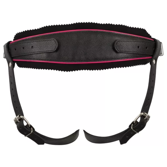 ZADO - black leather lower harness for strap-on dildo, BDSM (S-L)