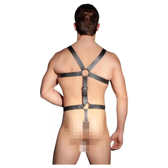 ZADO - black leather men’s body harness (S-L)
