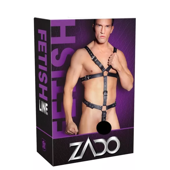 ZADO - black leather men’s body harness (S-L)