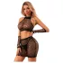 JSY 011 - shimmering mesh lingerie set (black)
