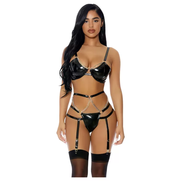 JSY 050 - erotic lingerie set (black) - L/XL