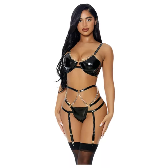 JSY 050 - erotic lingerie set (black) - L/XL