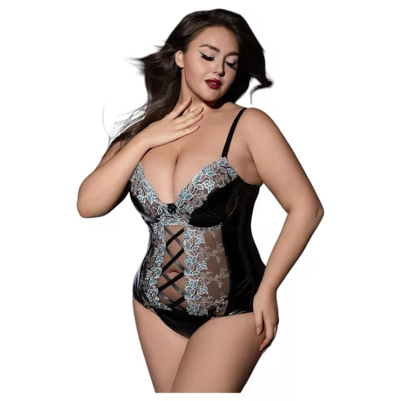 JSY 062 - black lace‑up lingerie set (XL-2XL)