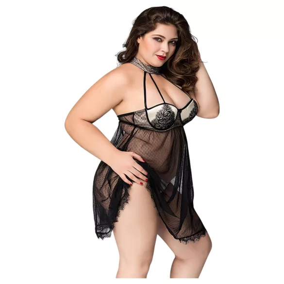 JSY 066 - black babydoll set (XL-2XL)