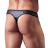 Svenjoyment - Shiny Men's Thong with Rhinestone Zipper (Black) - 2XL