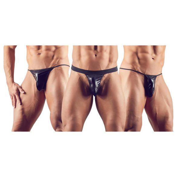 Svenjoyment - Men's Black Thong Set (3-Piece) S-L