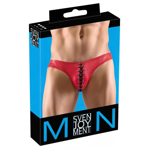 Svenjoyment - Black Lace-up Men's Briefs (Red)