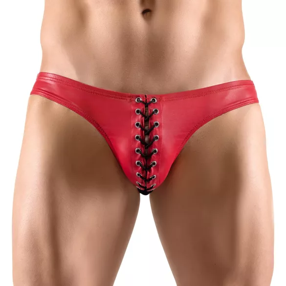Svenjoyment - Black Lace-up Men's Briefs (Red)