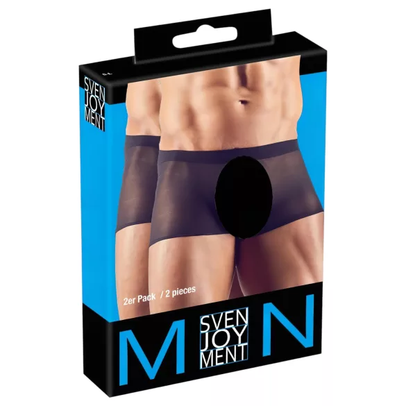 Svenjoyment - 2-piece black transparent boxer set (S-L)