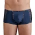 NEK - black lace‑up fishnet‑panel boxer shorts (blue)