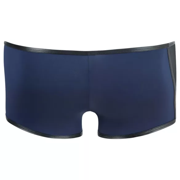 NEK - black lace‑up fishnet‑panel boxer shorts (blue)